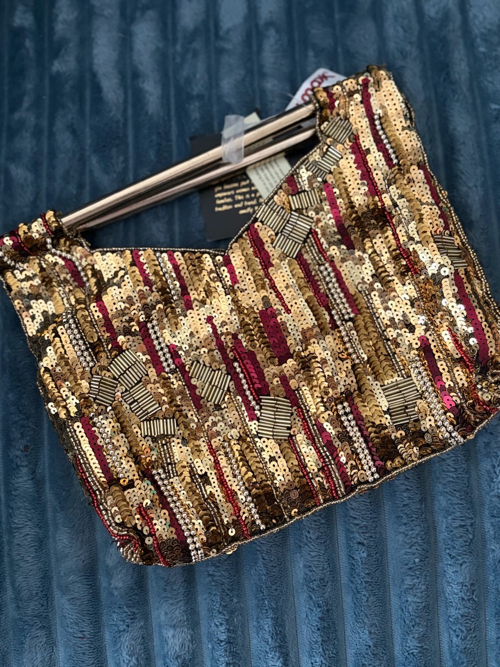 NWT Viral TikTok Gold Sequin Beaded Fall Shoulder Bag NEW for Fall!